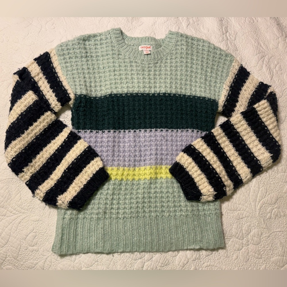 Cat & Jack Colorful Striped Girl’s Sweater Size L (10/12)